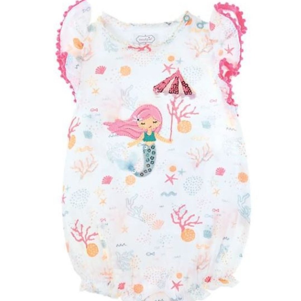 Mudpie | Girl’s Mermaid Muslin Bubble with Sequins